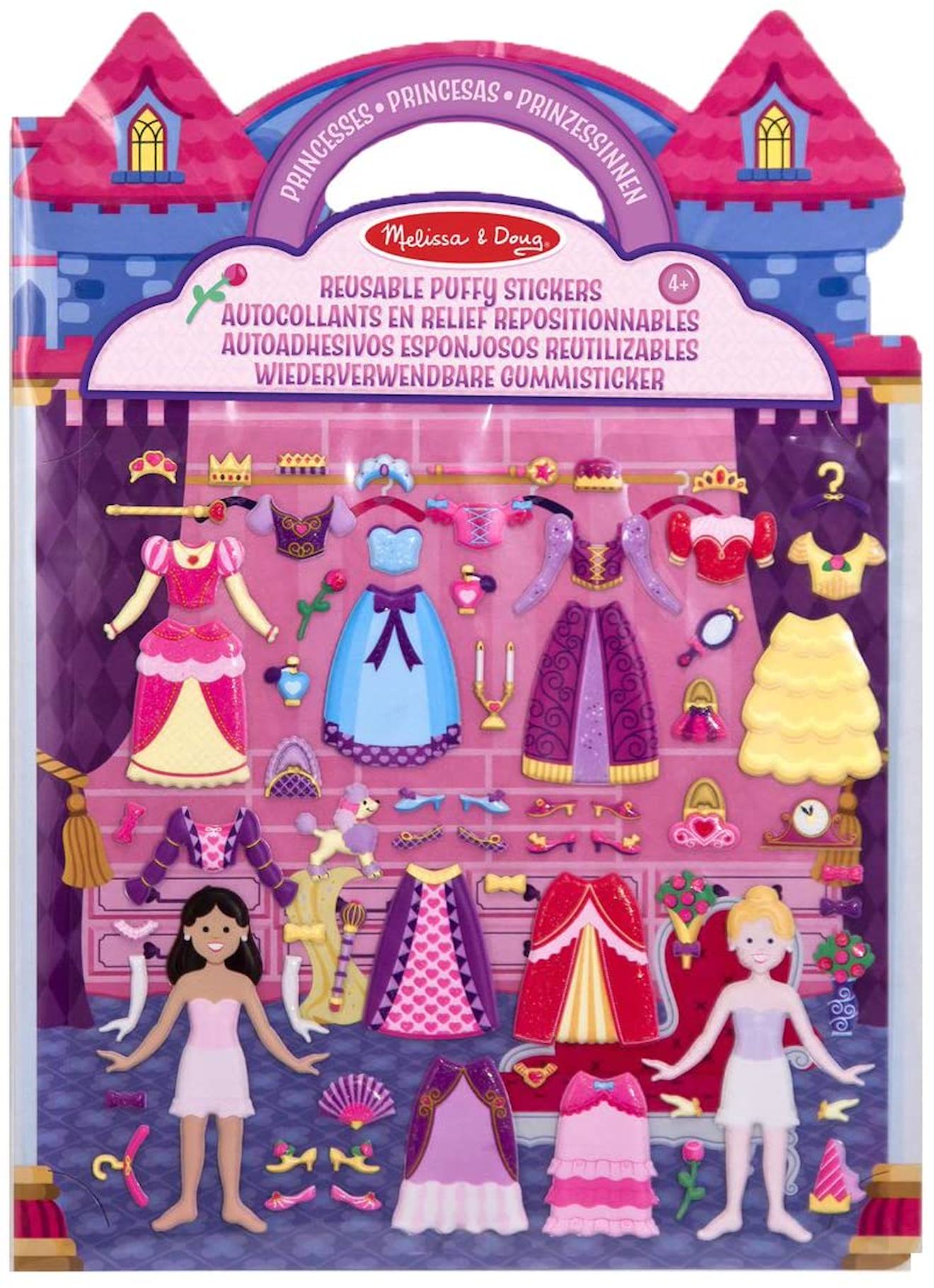 Melissa & Doug - Livret D'autocollants Reliefs Repositionnables Princesses Rose