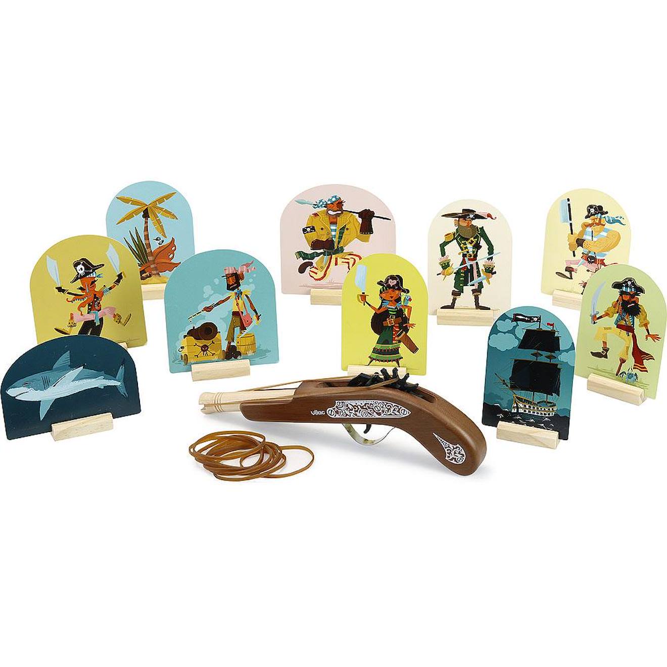 Vilac - Jeu De Pistolet À Élastiques Pirates Bleu