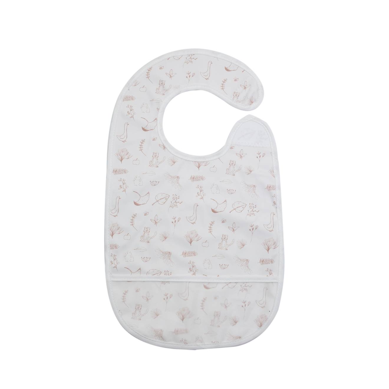 Bavoir Bébé Avec Poche Blanc