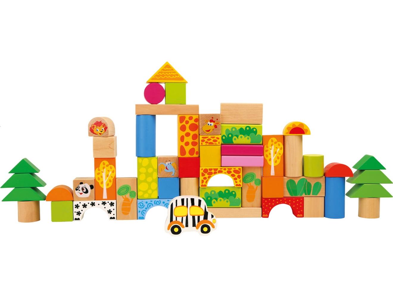 Blocs De Construction En Bois Zoo Beige (Small Foot) - Image 1