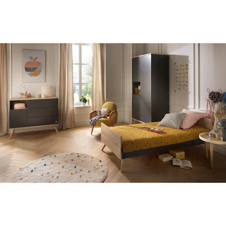 Armoire 3 portes 1 niche - boreale Bleu+Gris+Orange 7 - vertbaudet enfant 