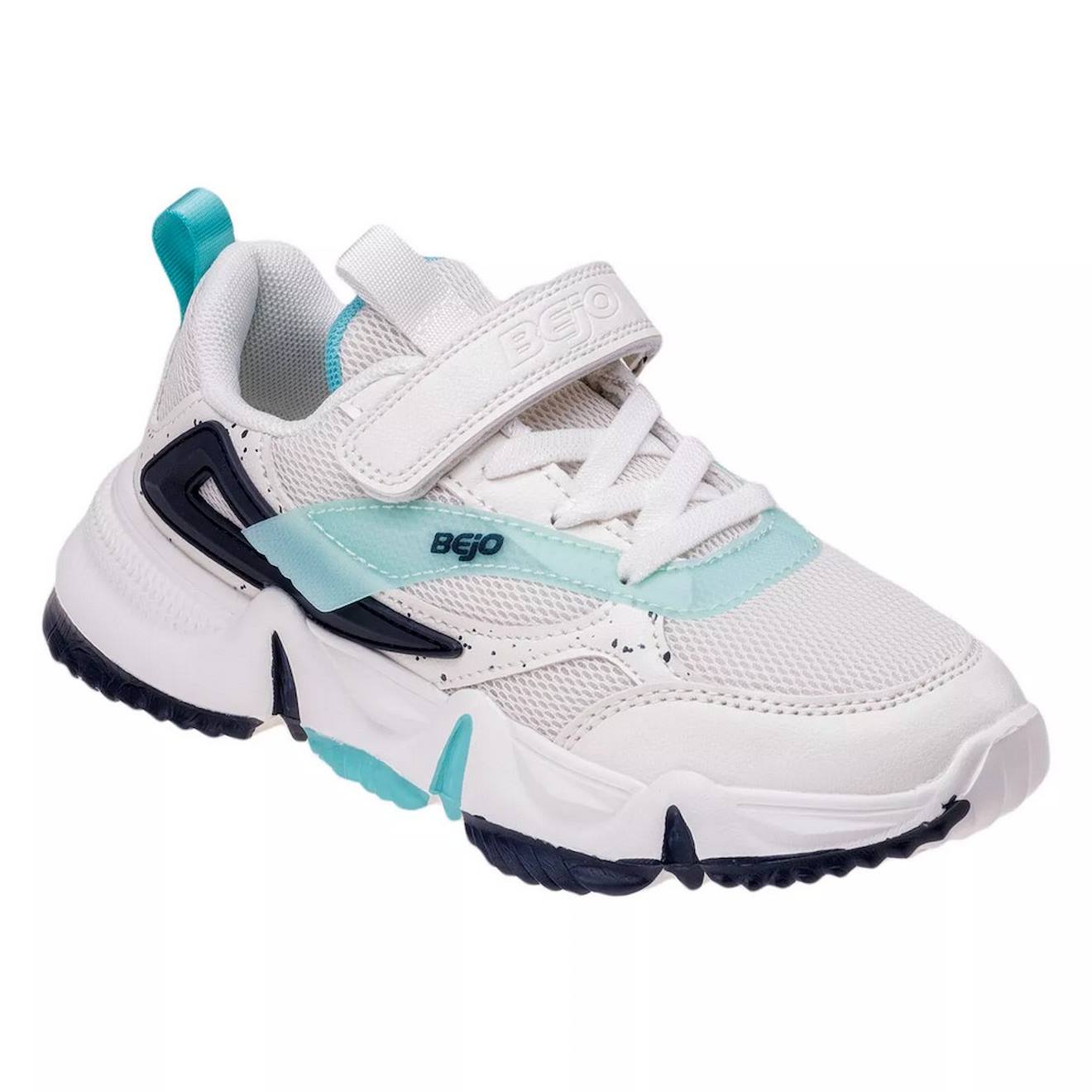 Baskets Synthétique Maggie Blanc / Turquoise Clair