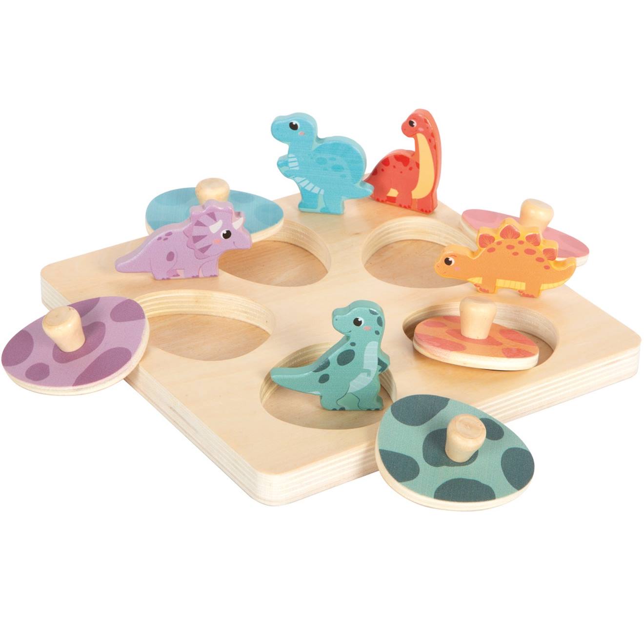 Puzzle En Bois Dino Beige