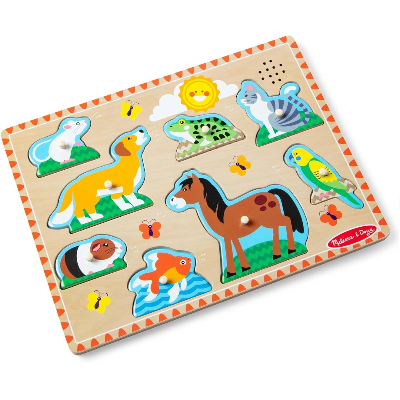 Melissa & Doug - Puzzle Sonore Animaux De Compagnie Beige