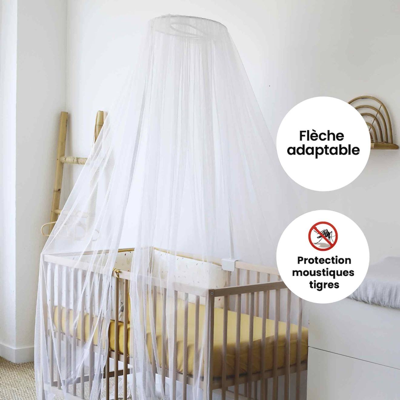 Ciel De Lit Avec Flèche Blanc