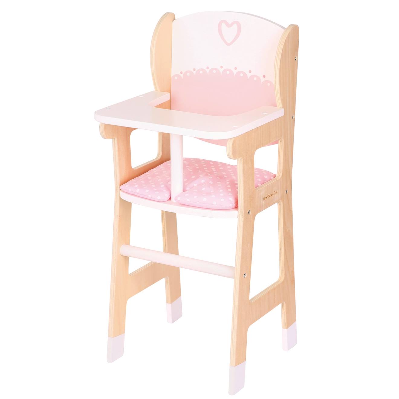 New Classic Toys - Chaise Haute En Bois Pour Poupée Blanc