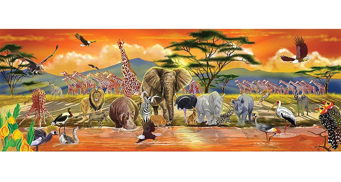 Melissa & Doug - Puzzle Géant Safari - 100 Pièces Orange