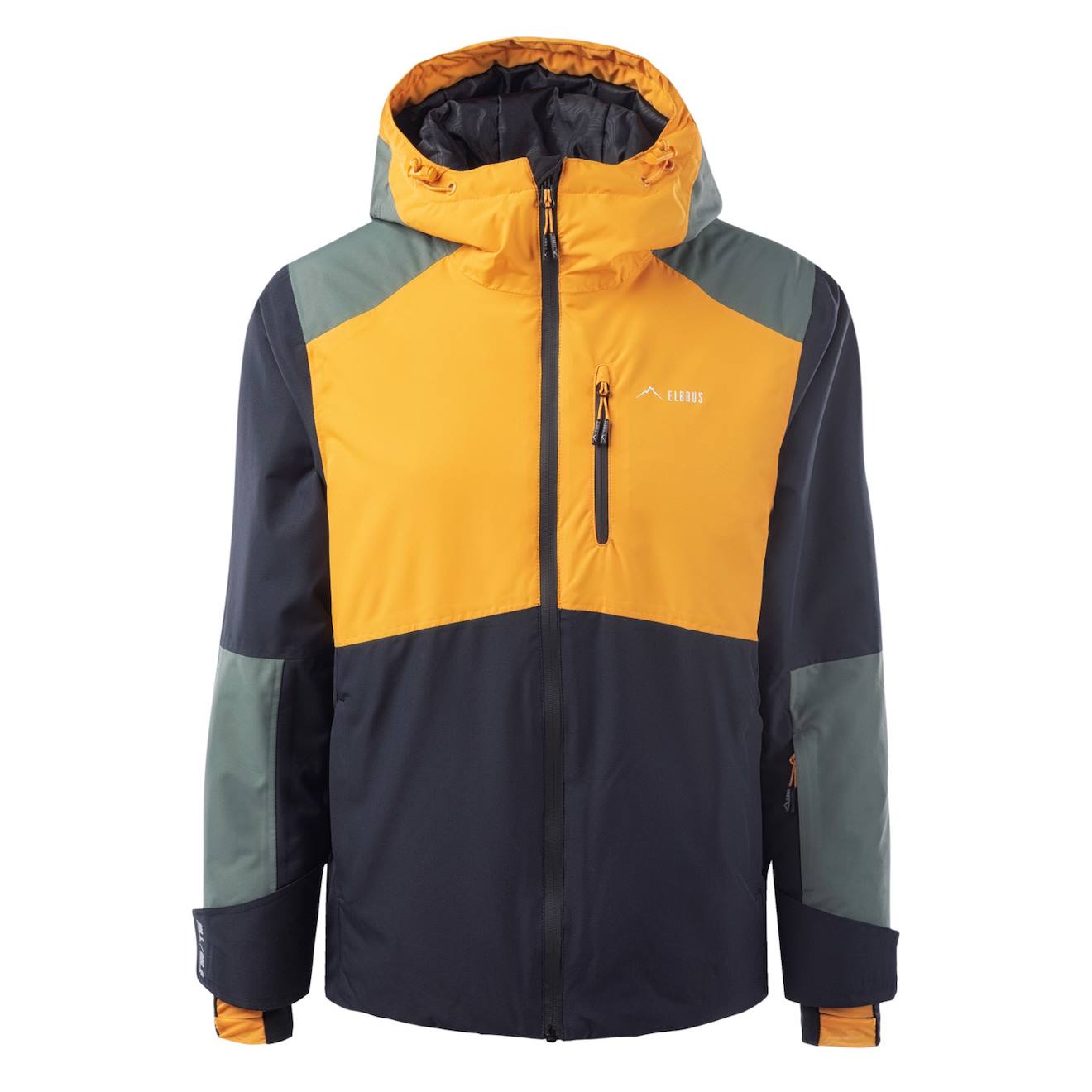 Blouson De Ski Synthétique Bergen Noir / Forêt Foncé / Jaune De