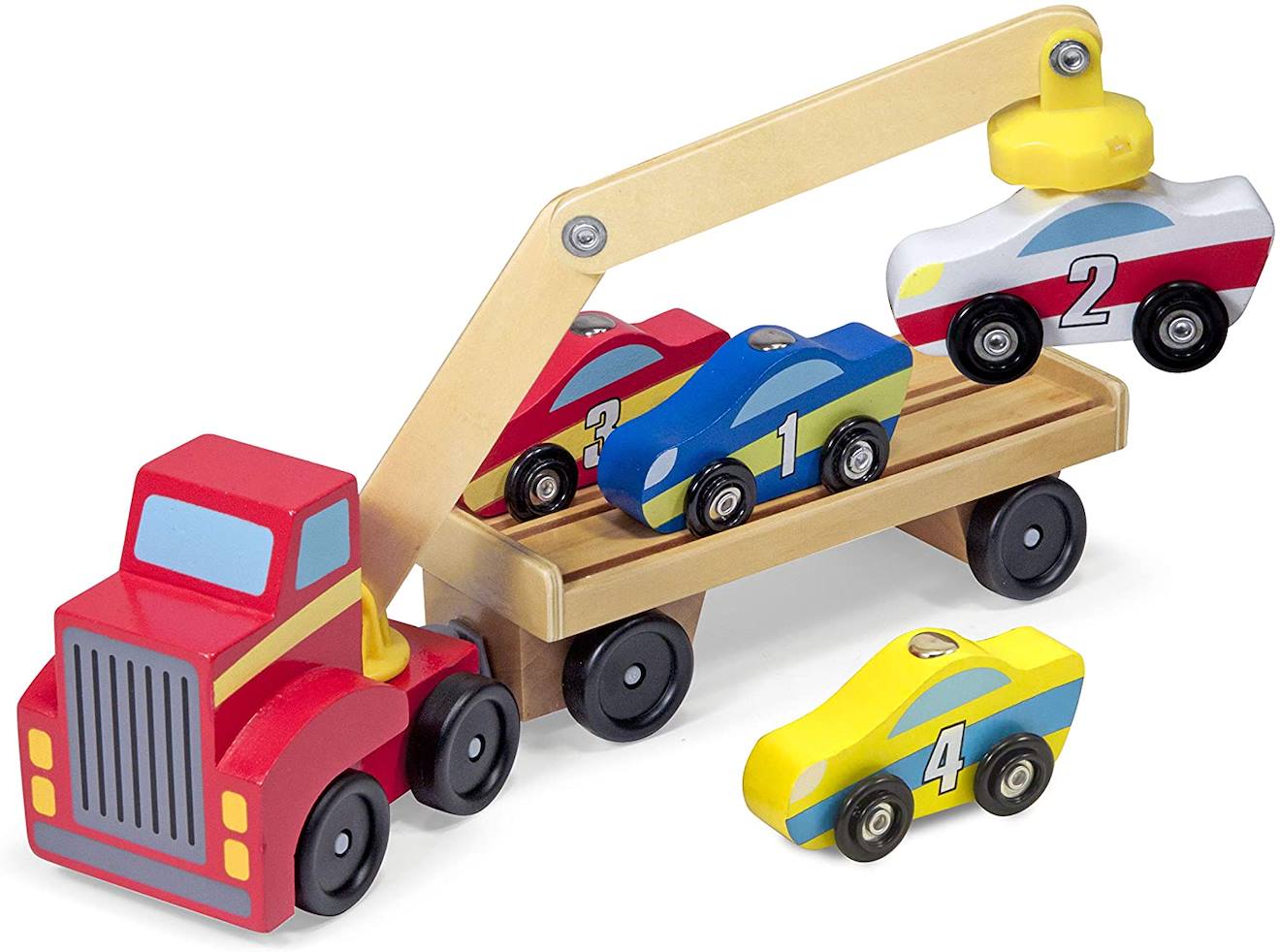Melissa & Doug - Remorqueur Magnétique De Voitures Bleu