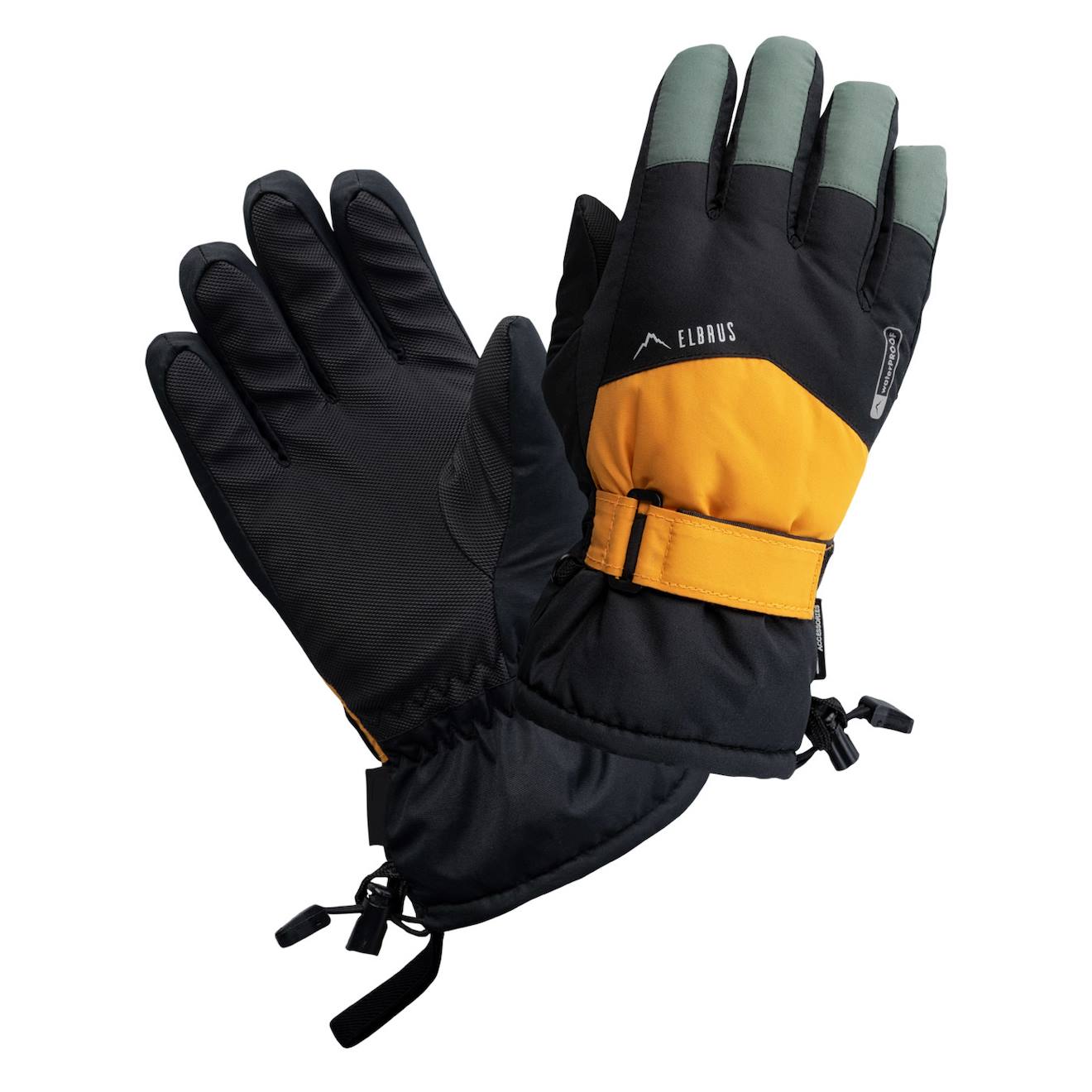 Gants De Ski Synthétique Akemi Noir / Forêt Foncé / Jaune De