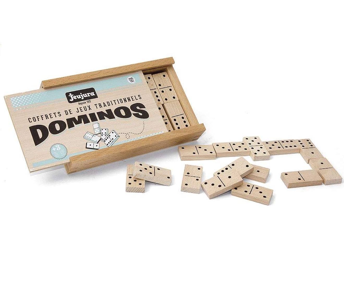 Jeujura - Jeu De Dominos En Bois Beige