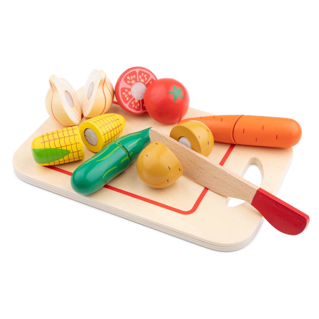 New Classic Toys - Légumes En Bois À Découper Beige
