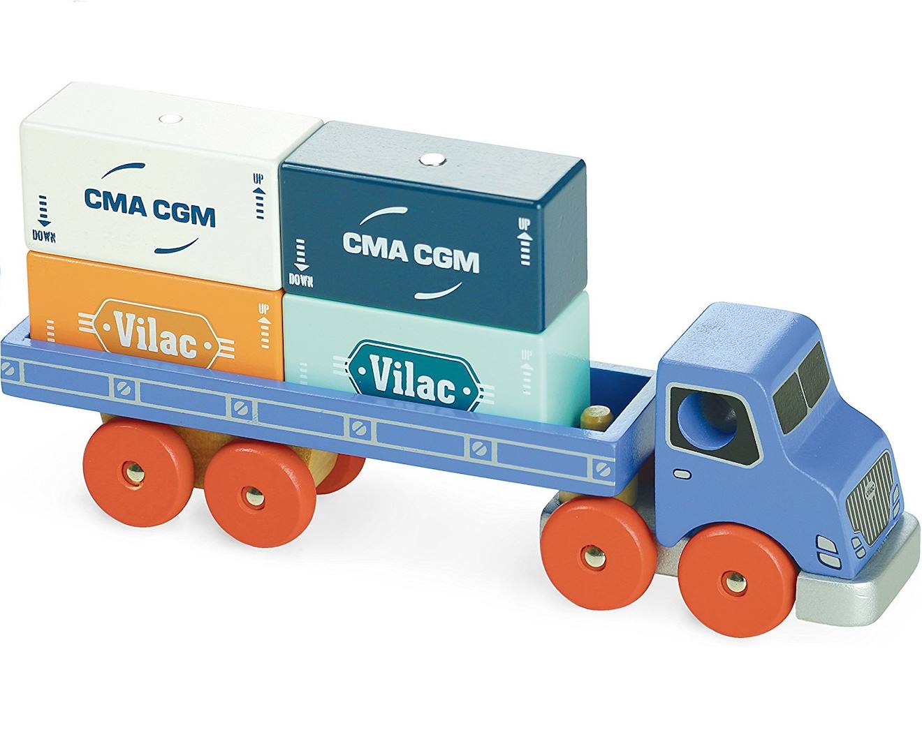 Vilac - Camion Porte-conteneurs Vilacity Bleu