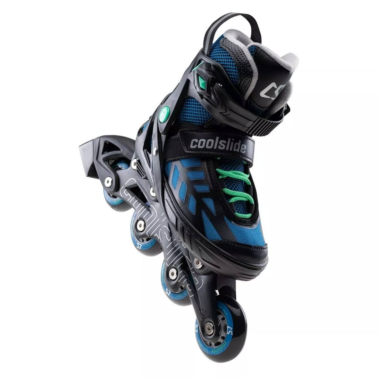 Patins À Roulettes Alignées (39-43 Fr) Synthétique Wonton Noir / Bleu Sarcelle Foncé