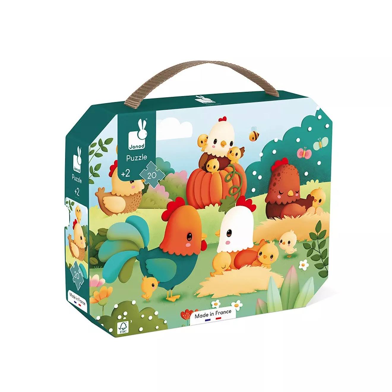 Puzzle Bienvenue À La Basse-cour 20 Pcs Vert
