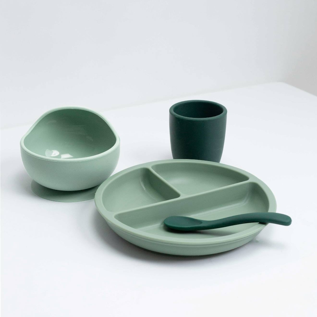 Coffret Repas Silicone 4 Pièces Vert