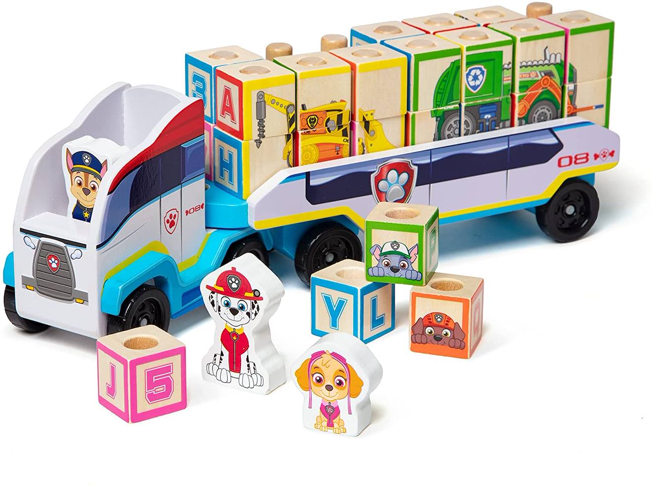 Paw Patrol Camion Alphabet Bois Blanc