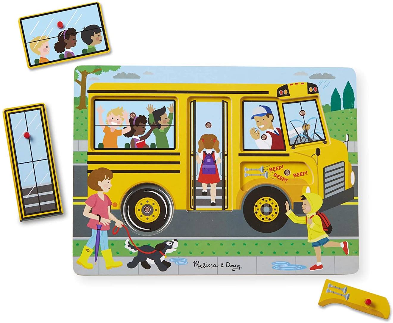 Melissa & Doug - Puzzle Sonore - Bus Scolaire Jaune