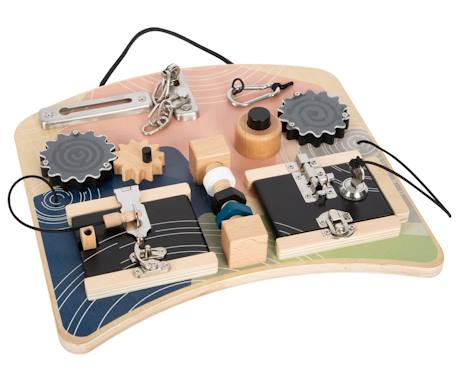 Small Foot - Planche Motricité Serrures Rotation Beige