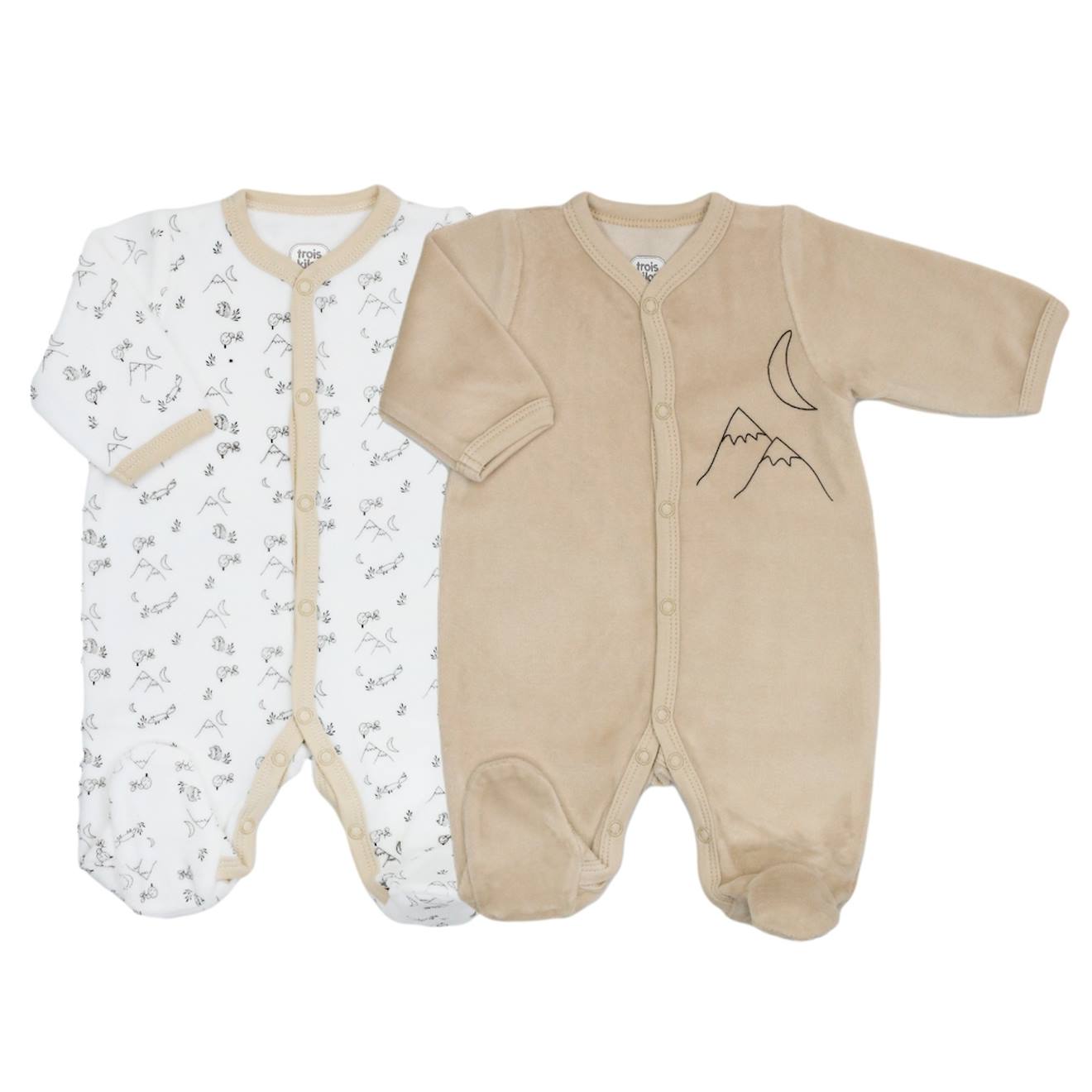 Lot De 2 Dors-bien Montagne Et Foret Blanc