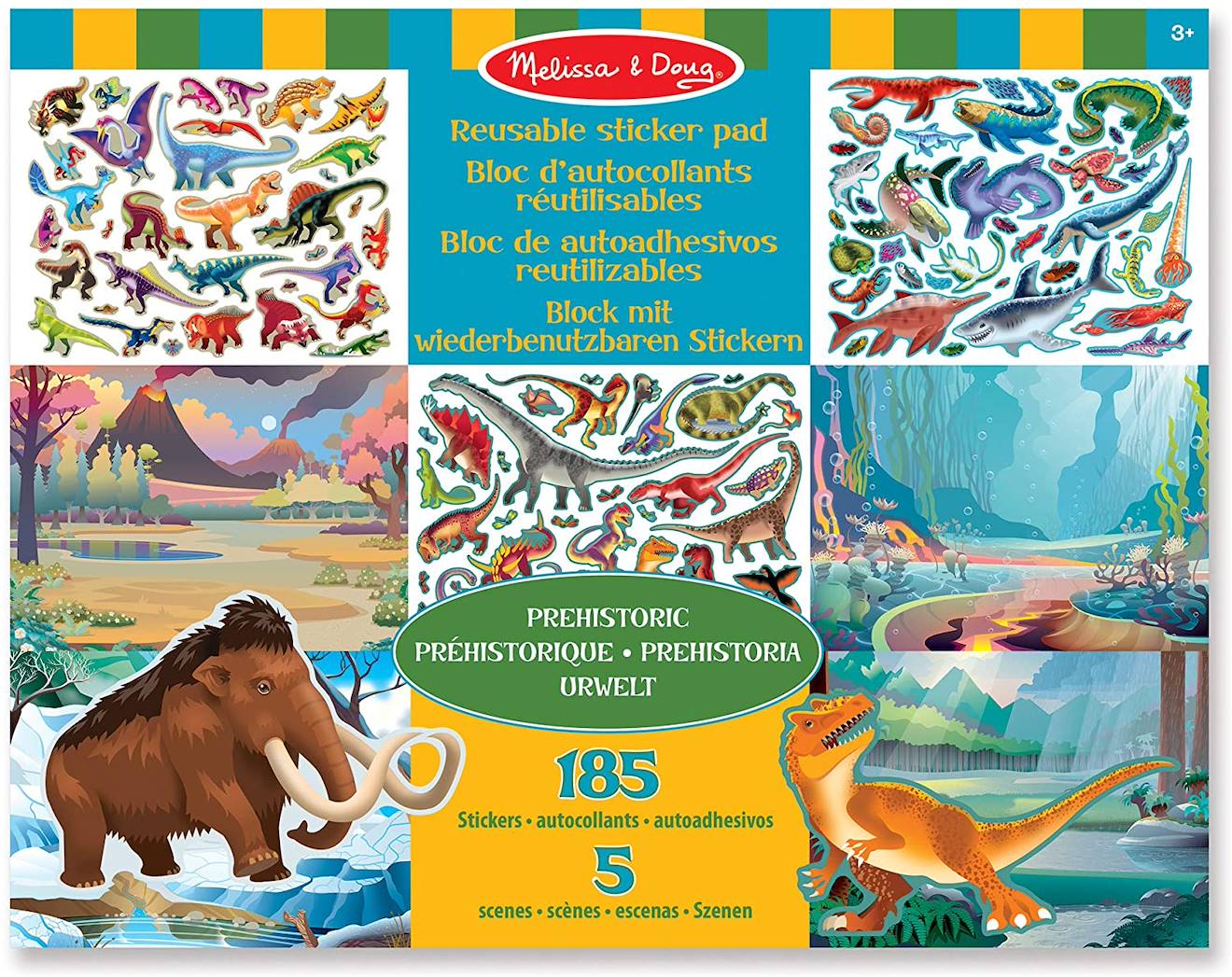 Melissa & Doug - Autocollants Réutilisables - Animaux Préhistoriques Bleu