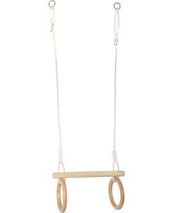 Trapèze avec anneaux de gymnastique en bois  - vertbaudet enfant
