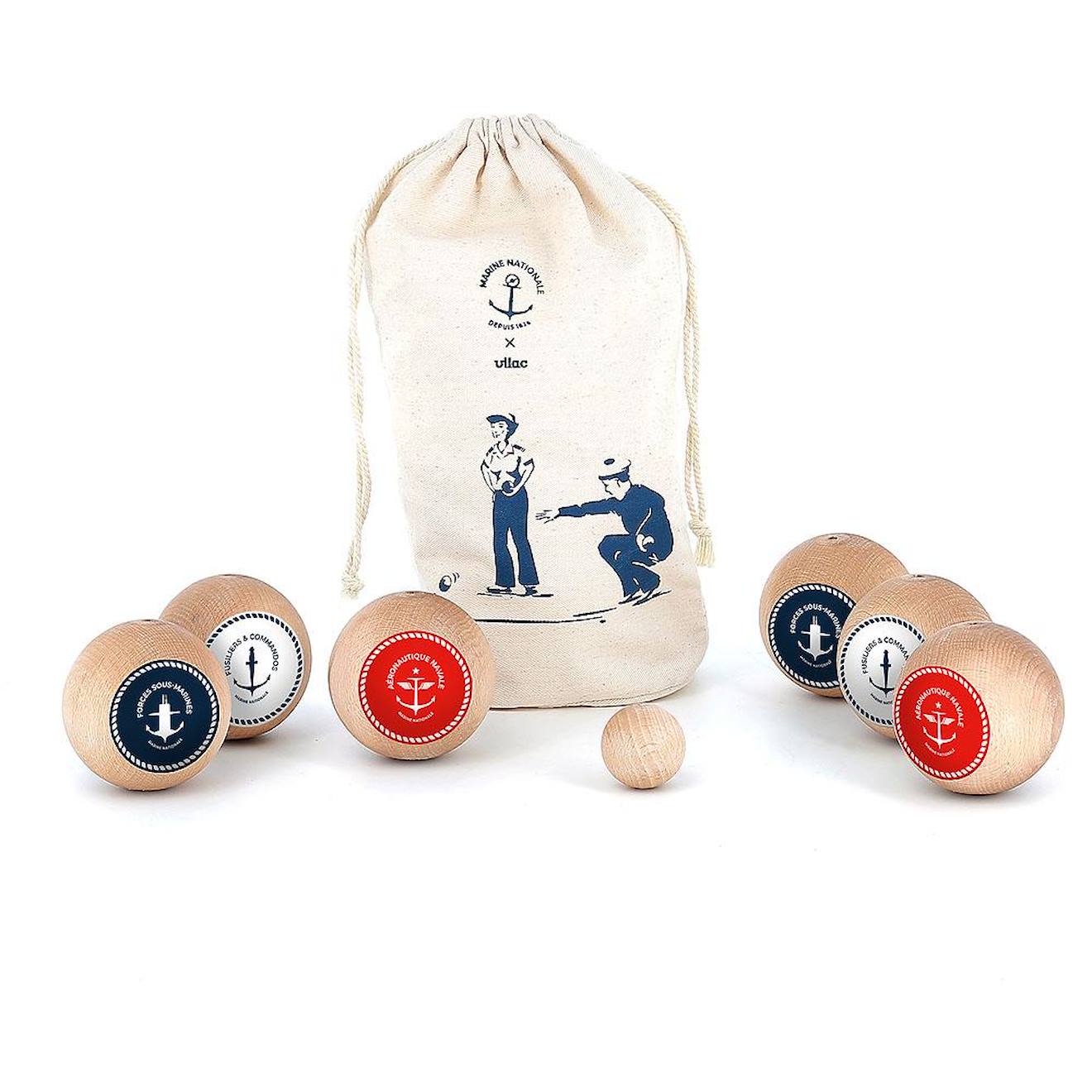 Vilac - Jeu De Pétanque Marine Nationale Beige
