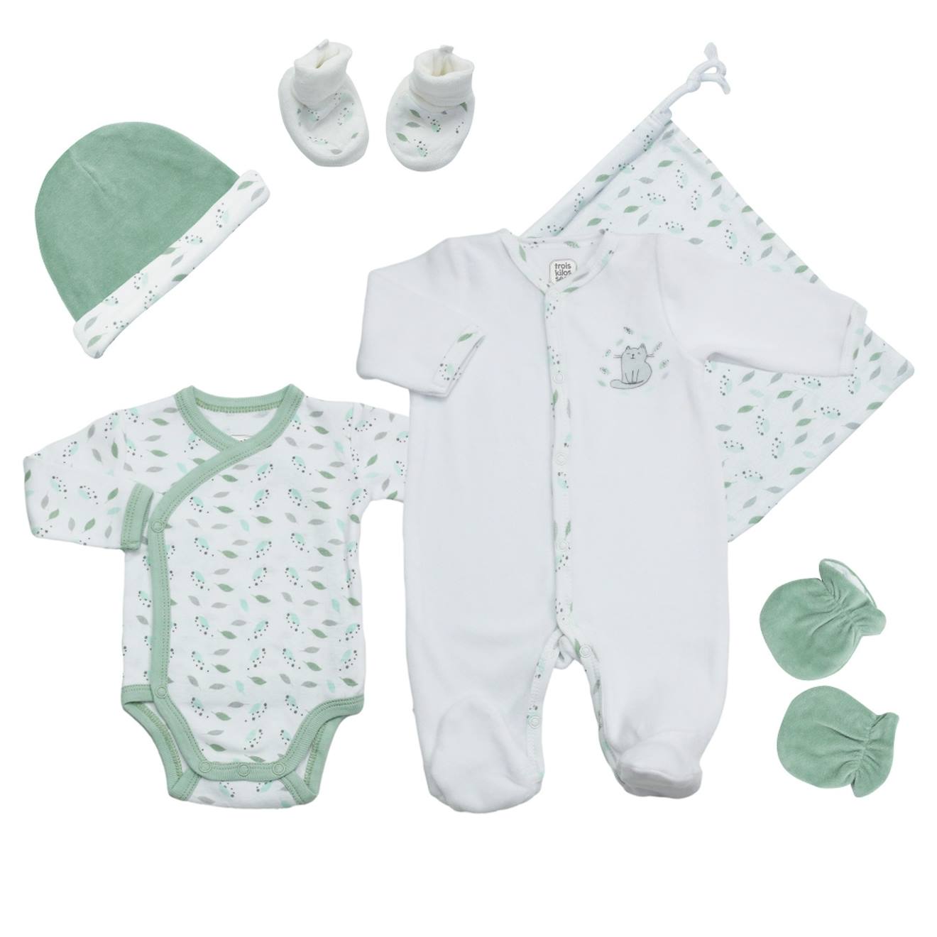 Trousseau Naissance Bébé Vert Sauge