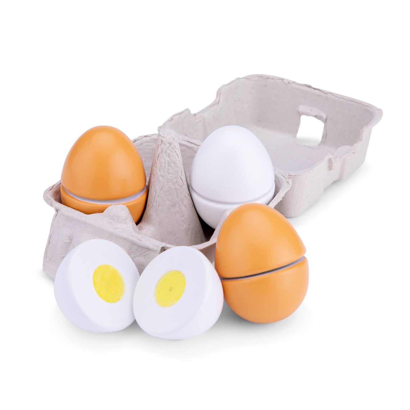 New Classic Toys - Oeufs En Bois À Découper Beige