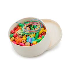 Jouet-Activités artistiques et musicales-Boîte de perles en bois - 100 gr.