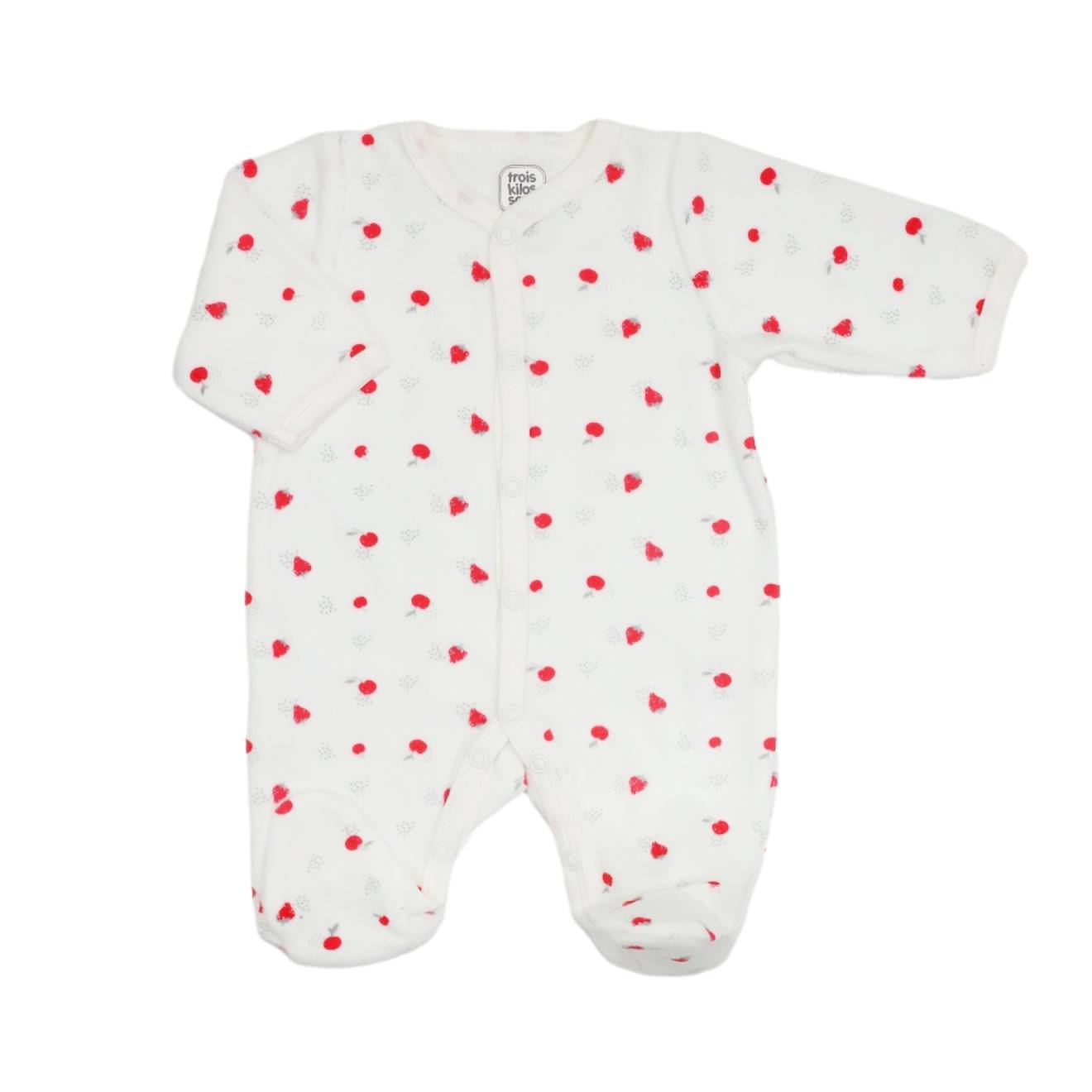 Dors-bien Motif Fraise Blanc