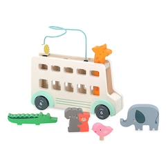 Jeu d’éveil en bois bus’animo  - vertbaudet enfant