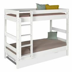 Chambre et rangement-Pack lit superposé séparable gigogne avec matelas bois massif aaron