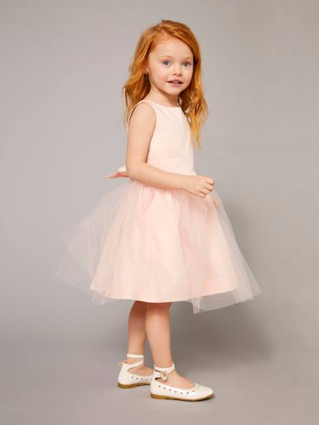 Fille-Robe cérémonie fille satin et tulle