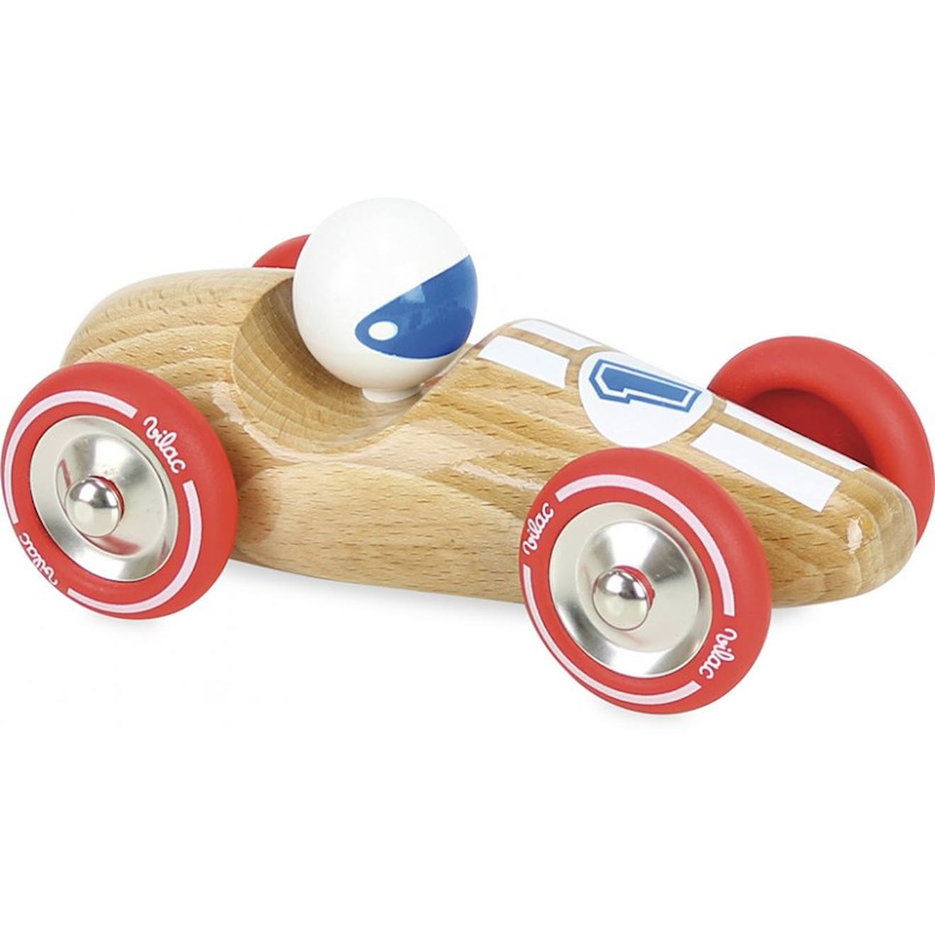 Voiture De Course Gm Bois Naturel Beige