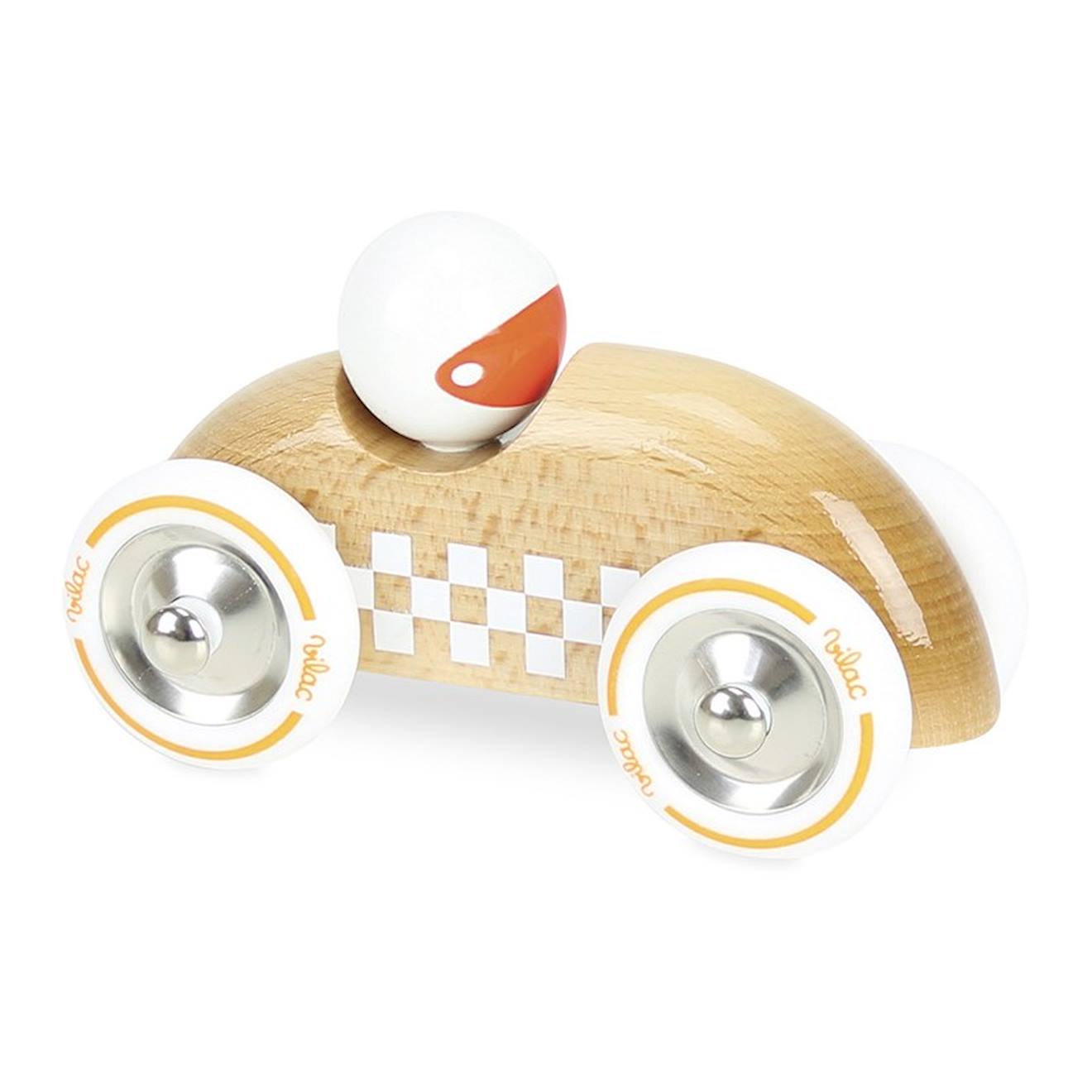 Voiture Rallye Checkers Gm Bois Naturel Beige