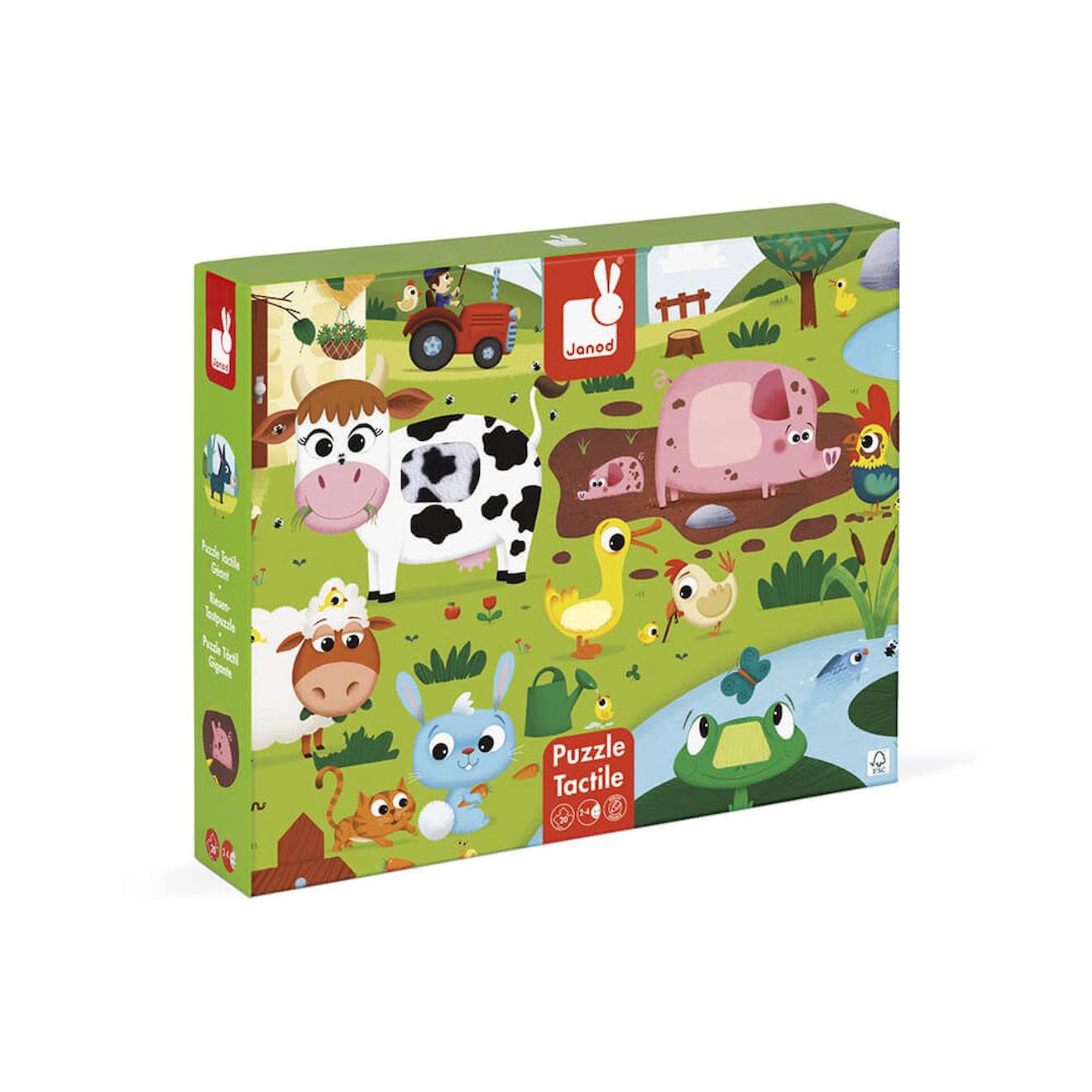 Puzzle Tactile De La Ferme Vert
