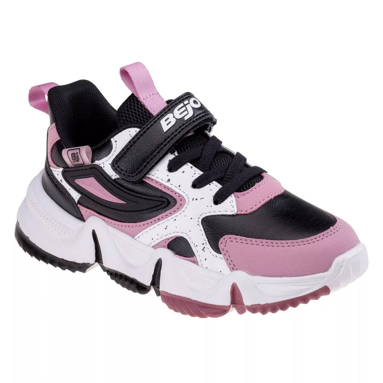 Baskets Synthétique Baglen Noir / Vieux Rose Mauve / Blan