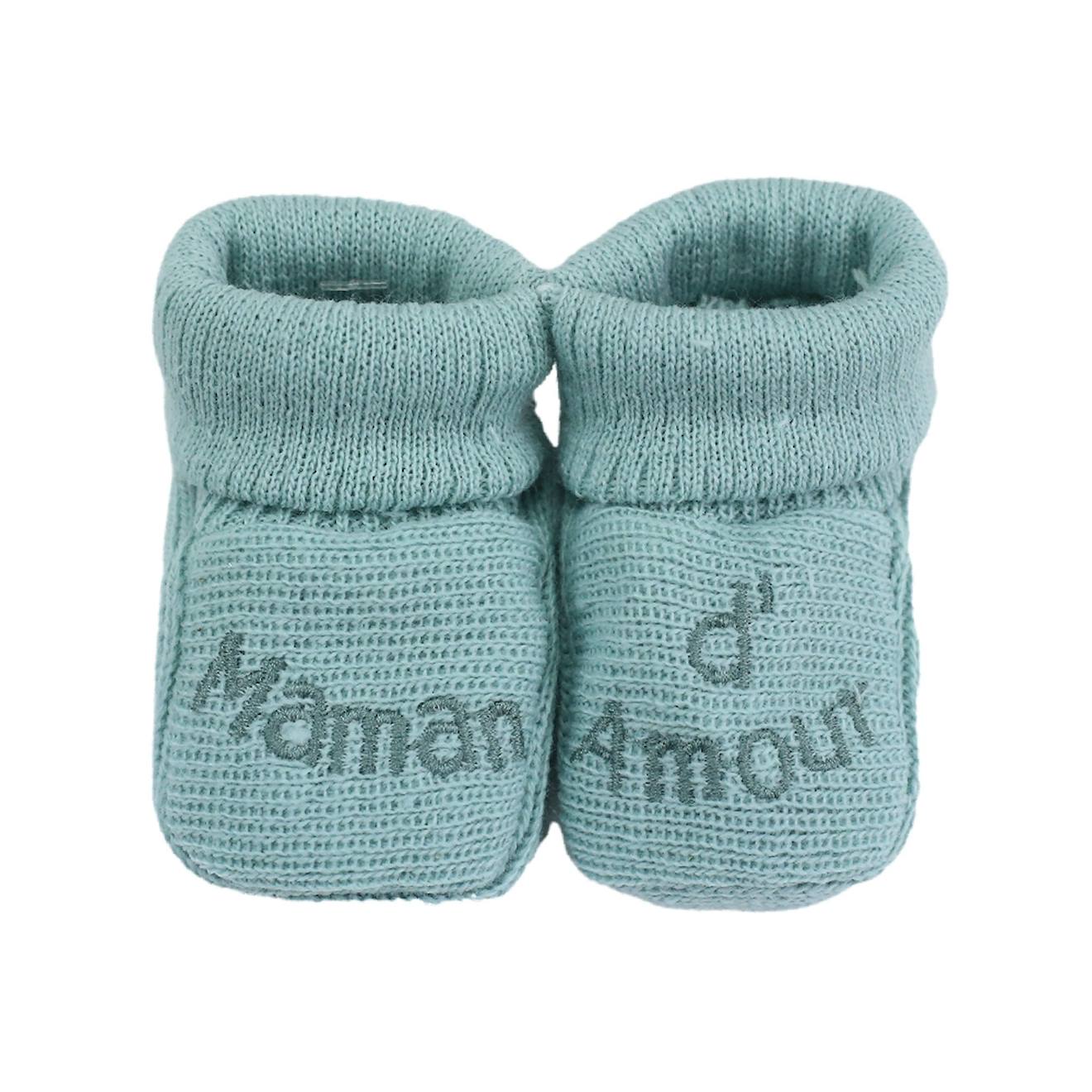 Chaussons Naissance - Message Maman D'amour Vert