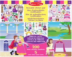 Jouet-Activités artistiques et musicales-200 autocollants réutilisables - princesses