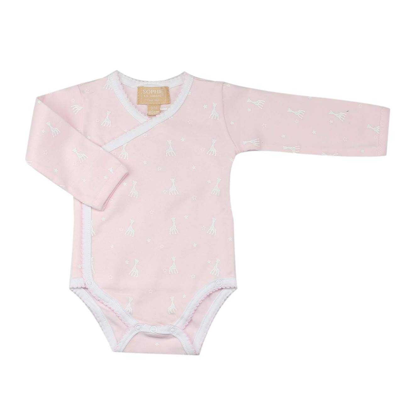 Body Bébé Ouverture Croisé Sophie La Girafe Rose