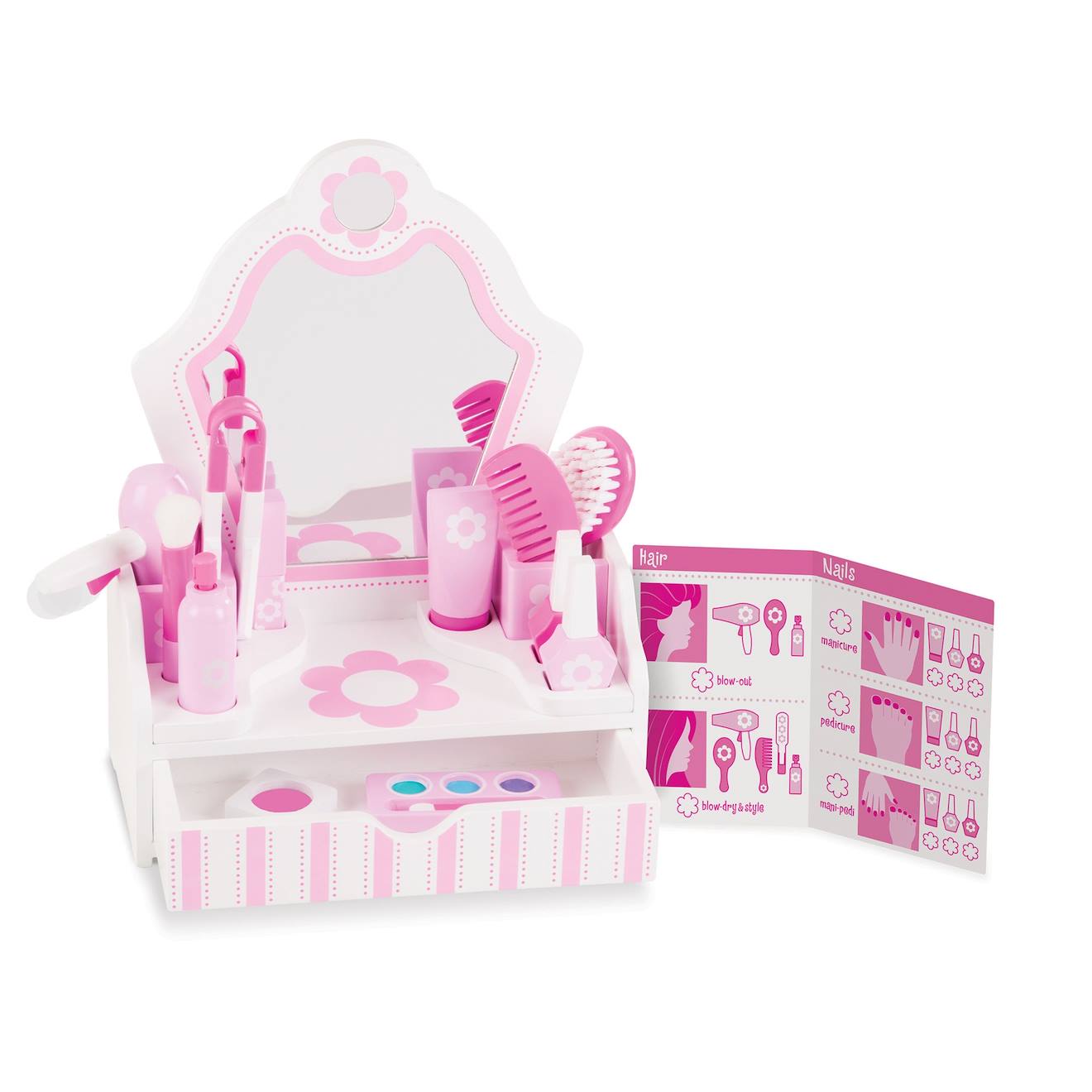 Melissa & Doug - Coiffeuse En Bois Avec Accessoires Blanc