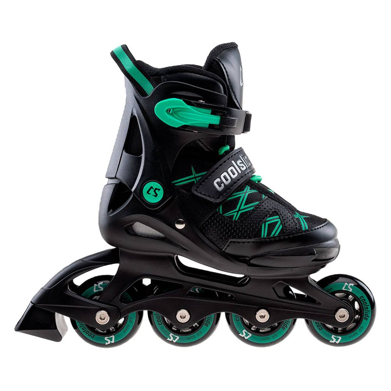 Patins À Roulettes Alignées (32-34,5 Fr) Synthétique Nachos Noir / Vert Vif