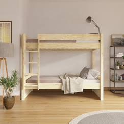 Chambre et rangement-Lit superposé bois massif lucia