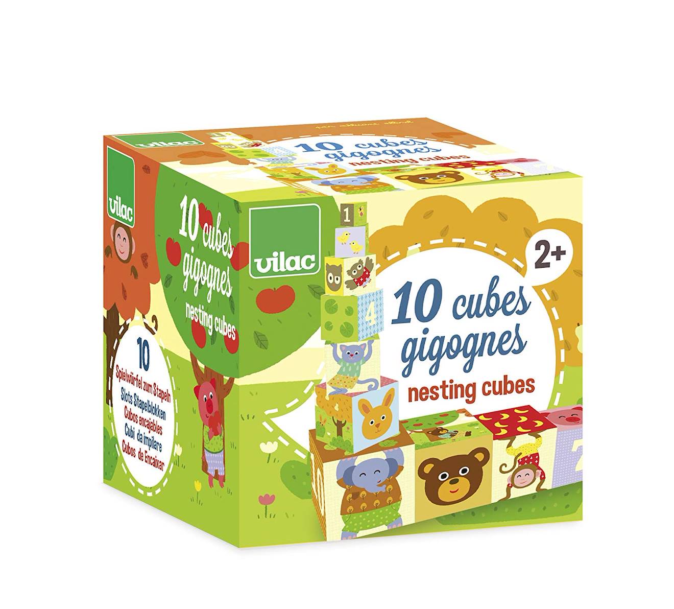 Vilac - Cubes Gigognes Animaux Vert