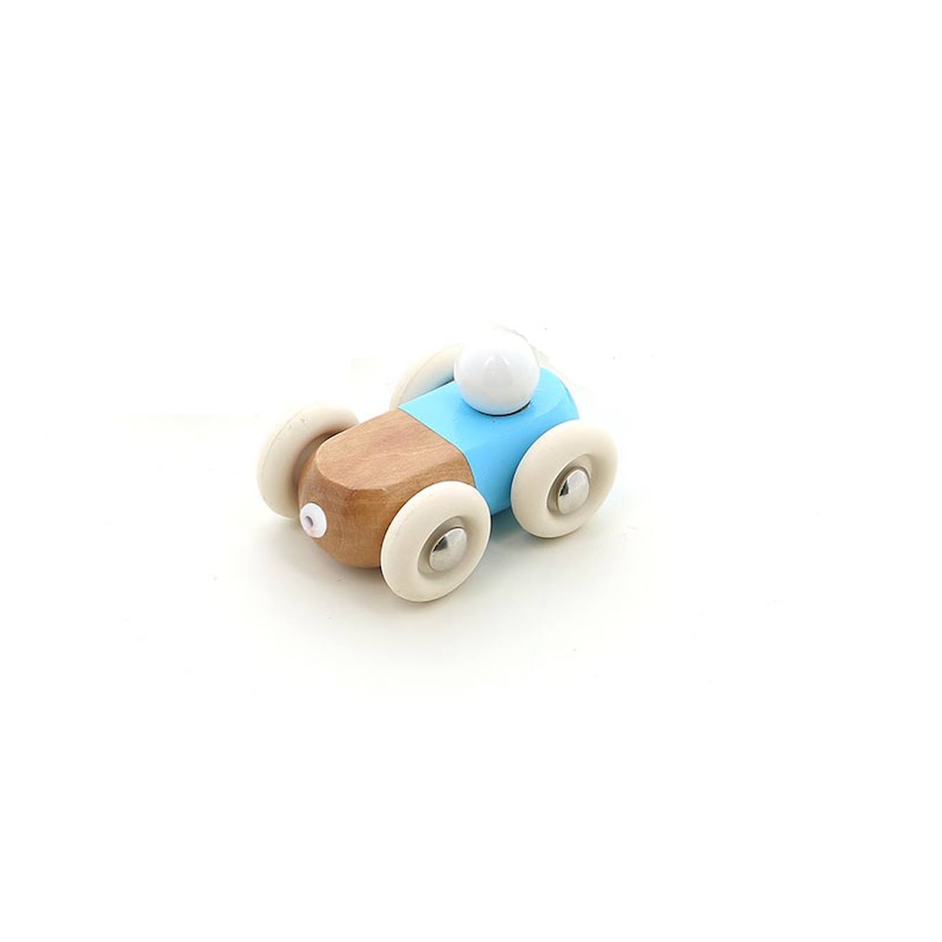 Mini Voiture En Bois Moit-moit Bleue Bleu