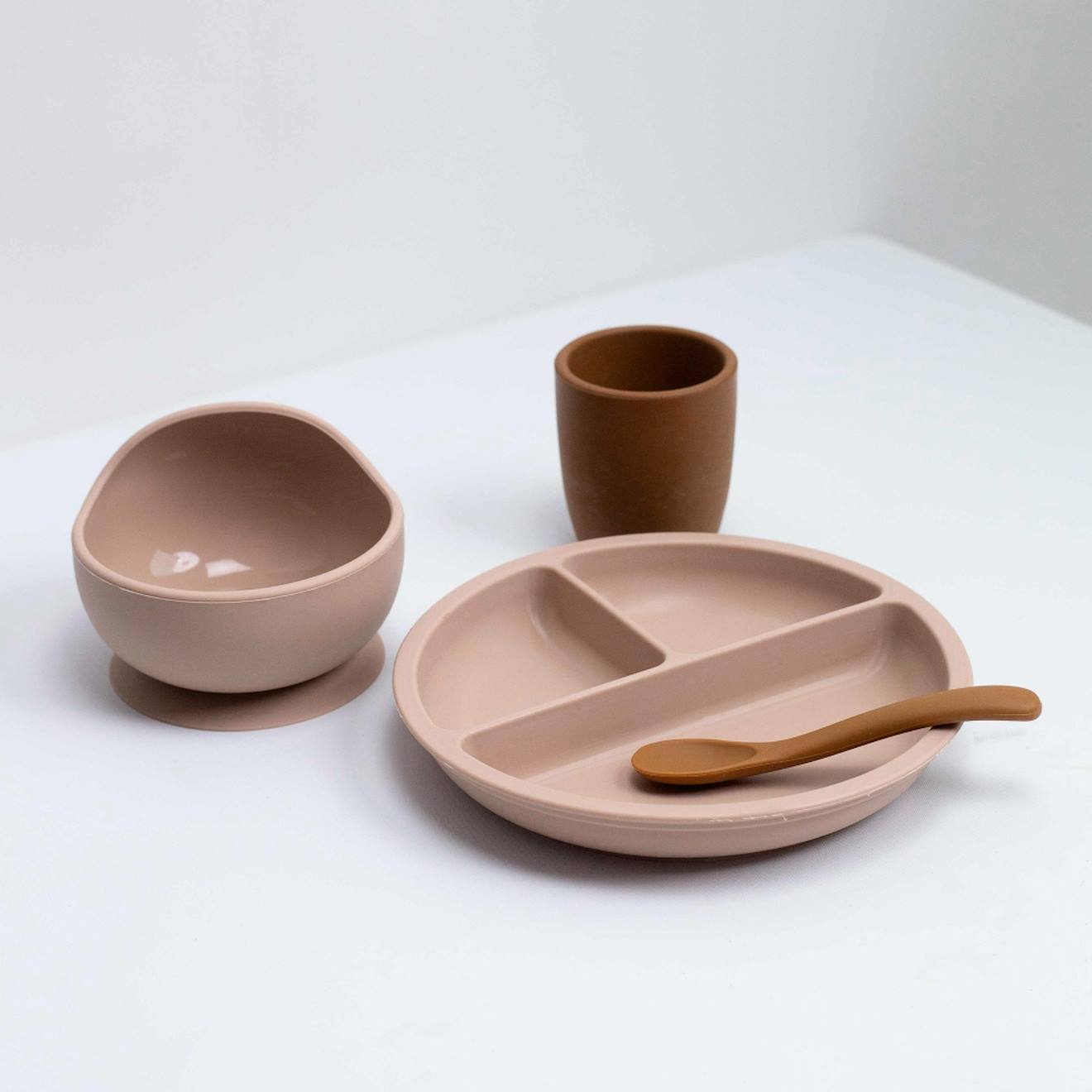 Coffret À Ventouse En Silicone Pour Bébé Caramel