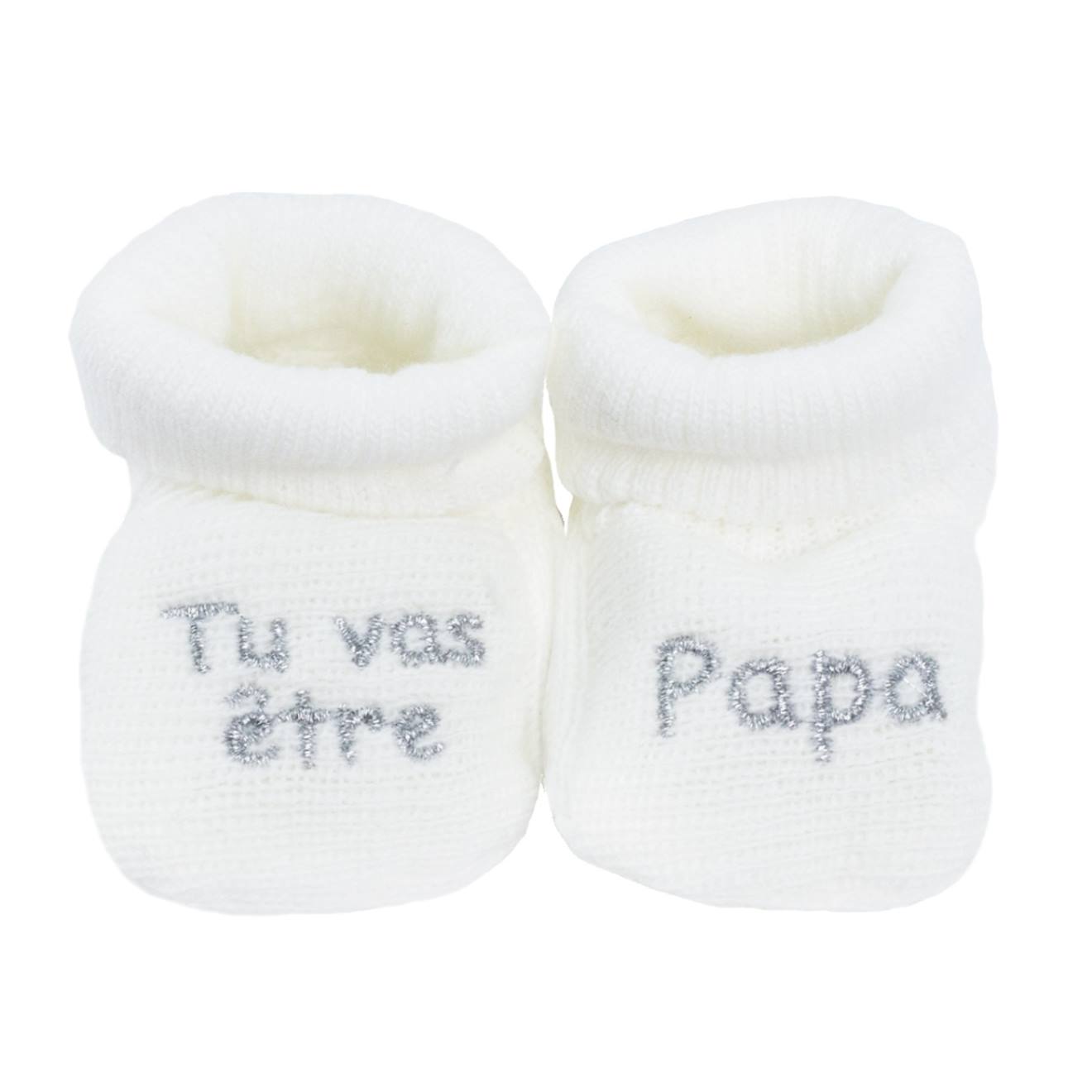 Chaussons Naissance Pour Annoncer La Grossesse Blanc