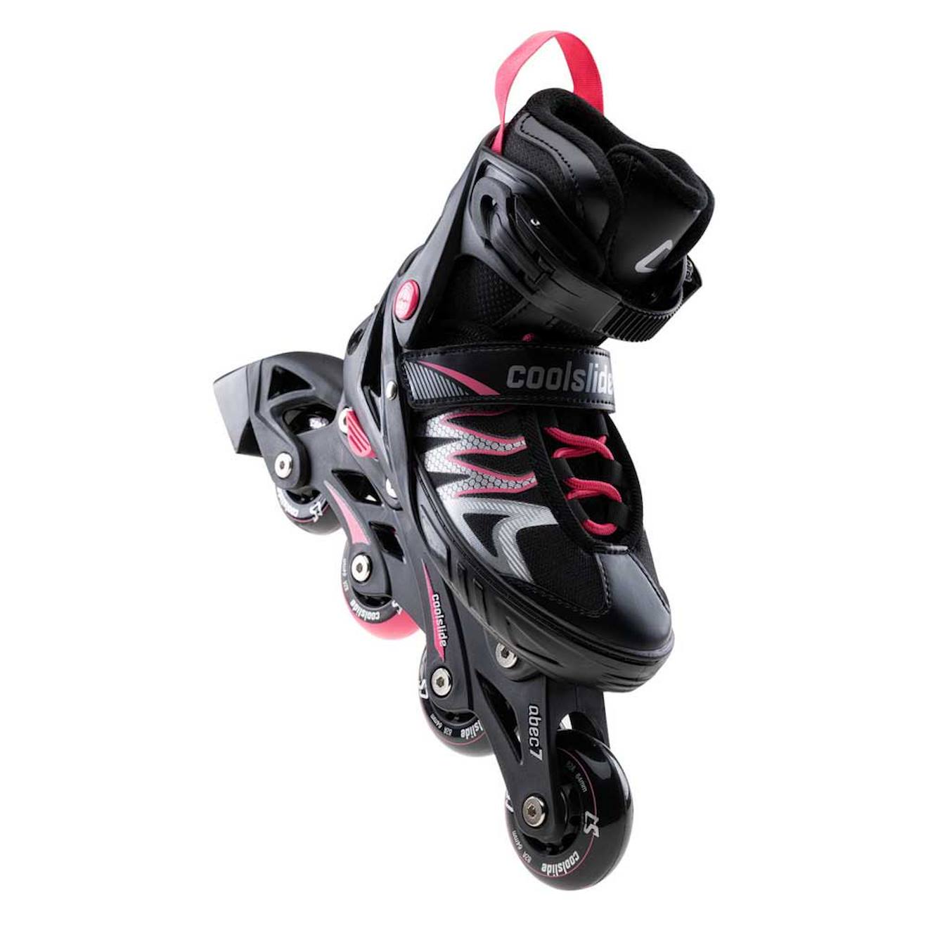 Patins À Roulettes Alignées (39-43 Fr) Synthétique Ramen Noir / Fuchsia Pastel
