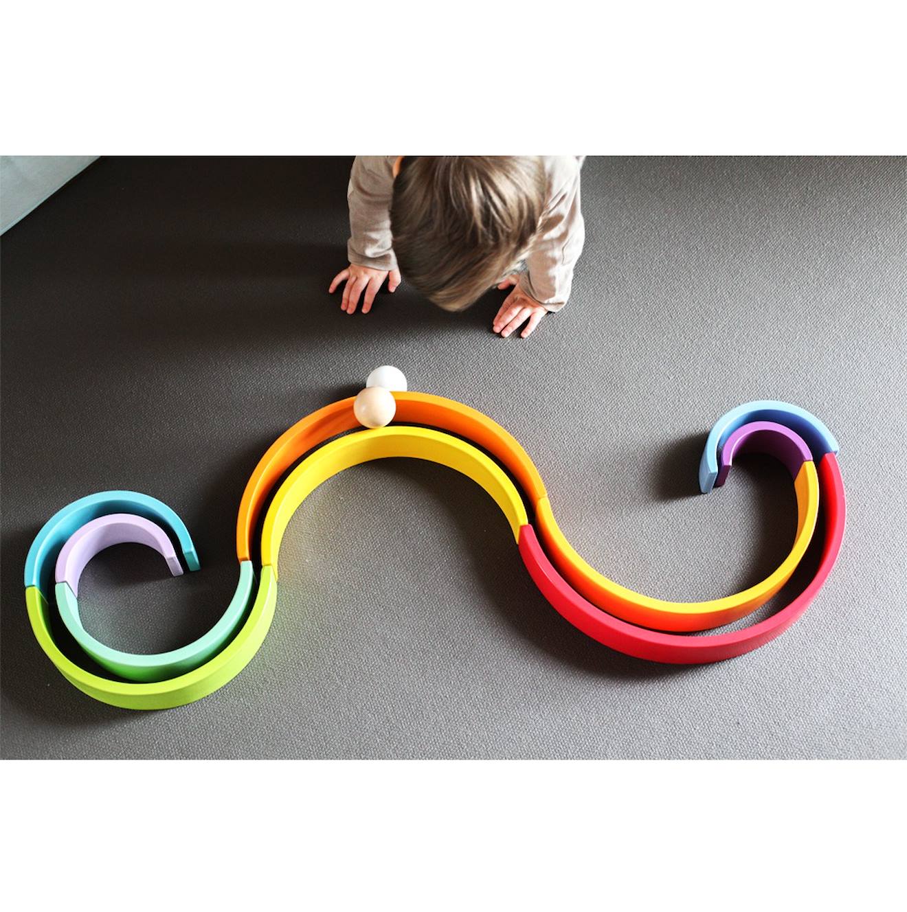 Blocs En Bois Arc-en-ciel Xl Rouge (Small Foot) - Image 2